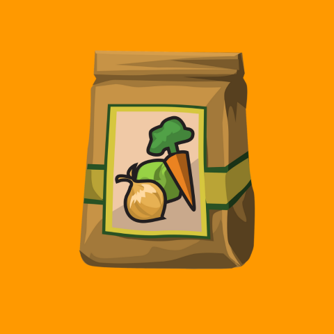 Illustrated bag of vegetables