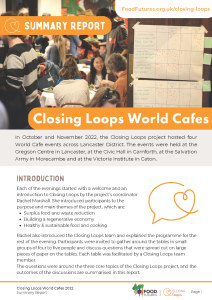 Title page of world cafe summary report