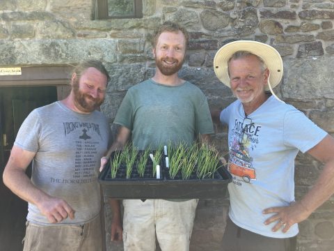 2025 FarmStart trainees at The Plot, Chris, Tommy and Richard