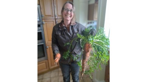Diana McIntyre with her 35cm carrot